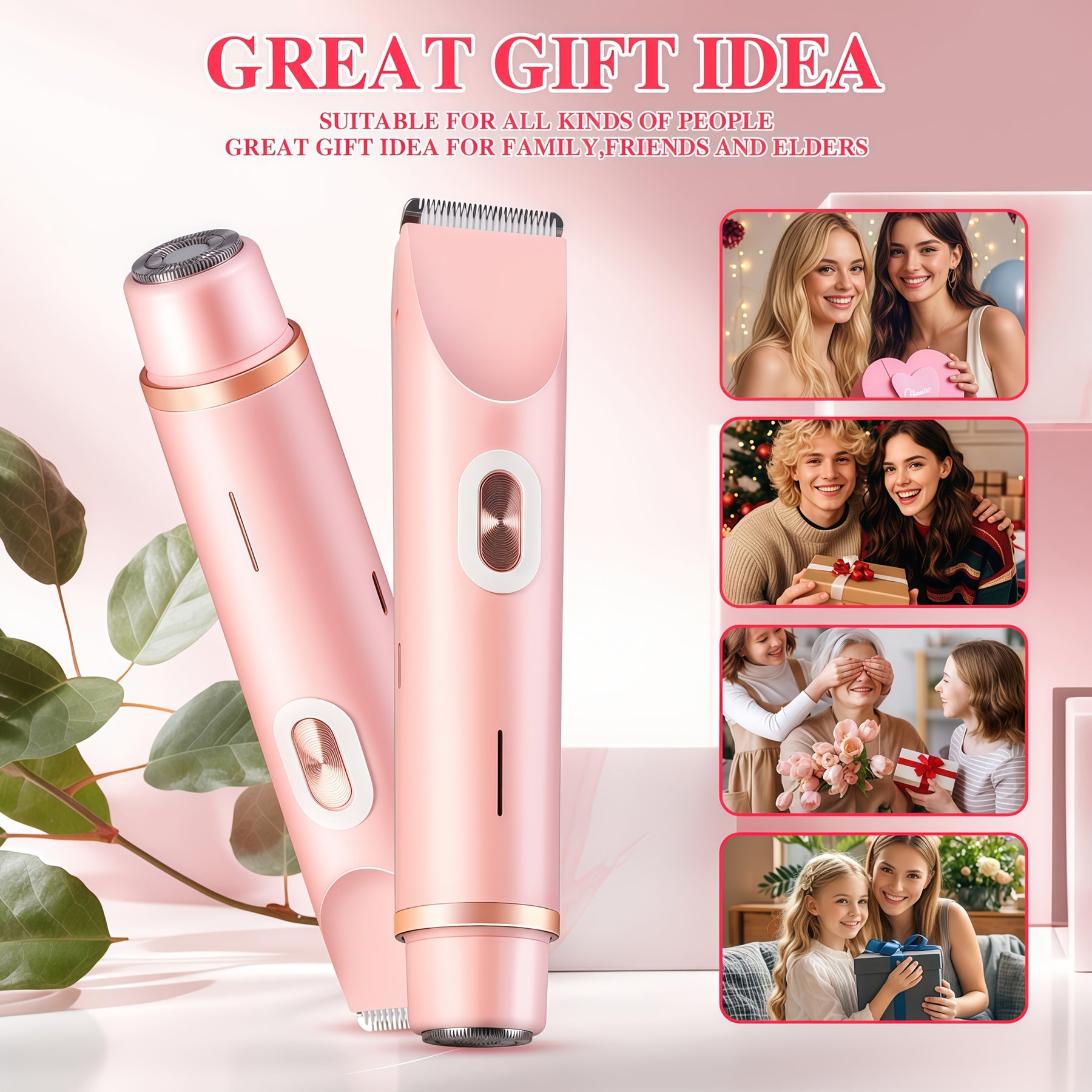 2-in-1 Pink Dual Trimmer for Women - Electric Shaver
