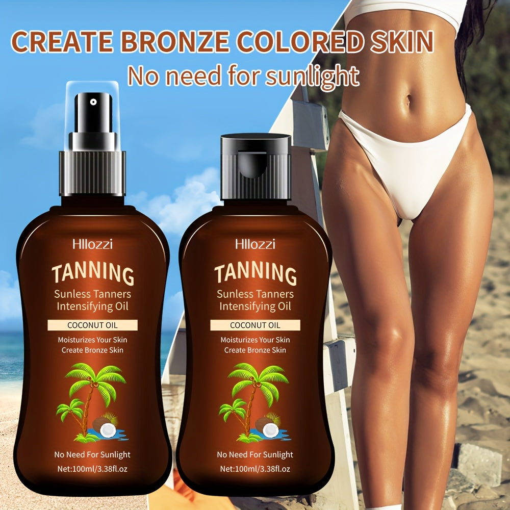 Conjunto de spray de óleo bronzeador de coco e frasco flip (2 unidades)