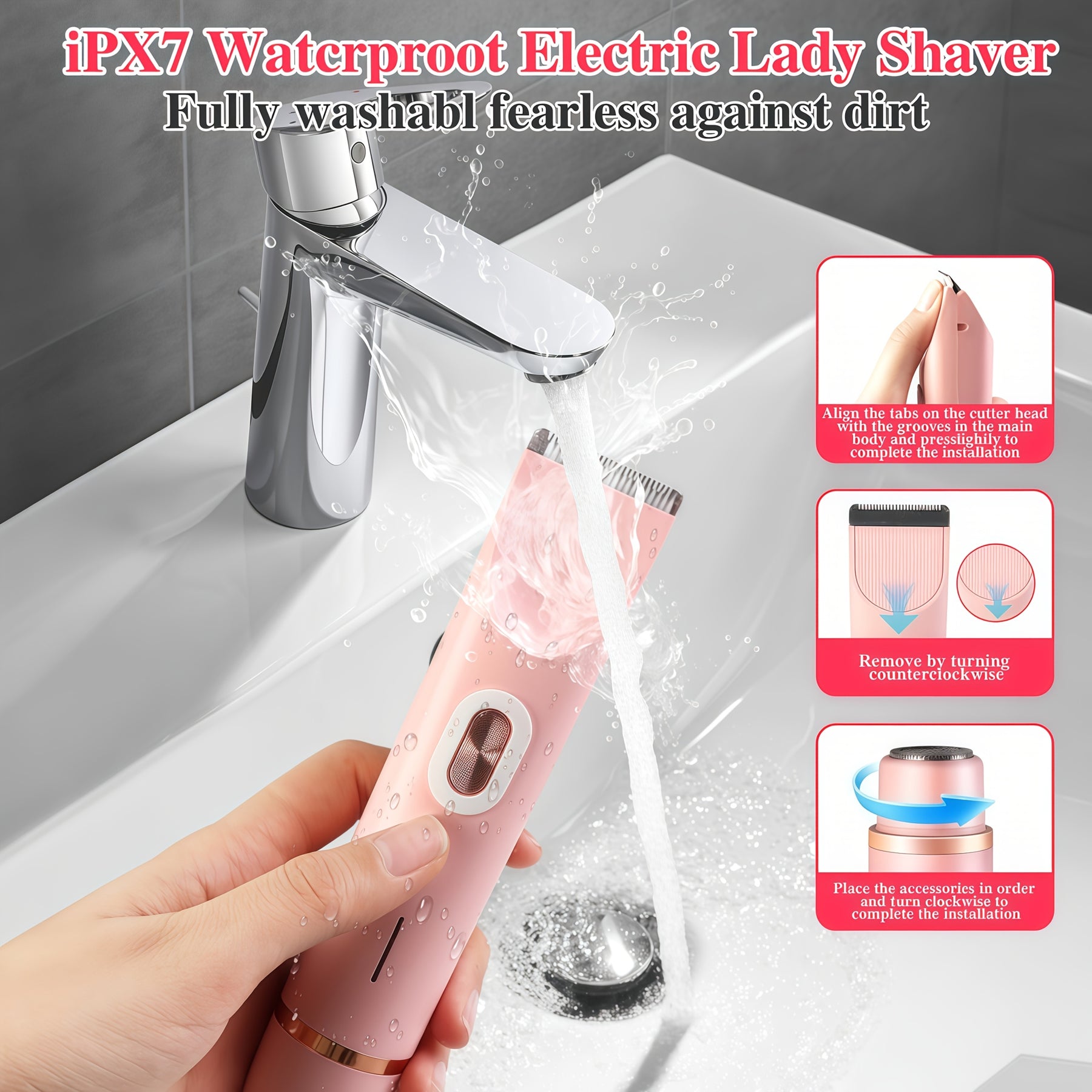 2-in-1 Pink Dual Trimmer for Women - Electric Shaver