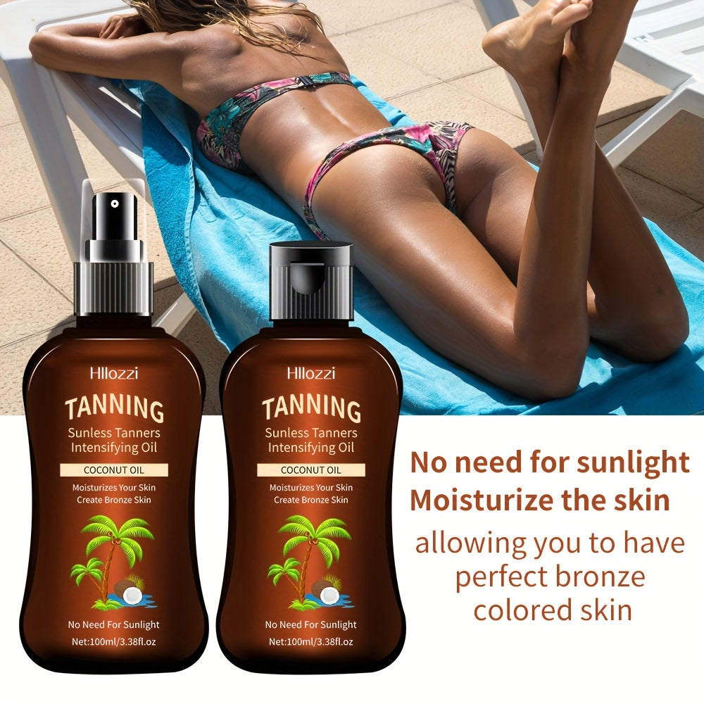 Conjunto de spray de óleo bronzeador de coco e frasco flip (2 unidades)
