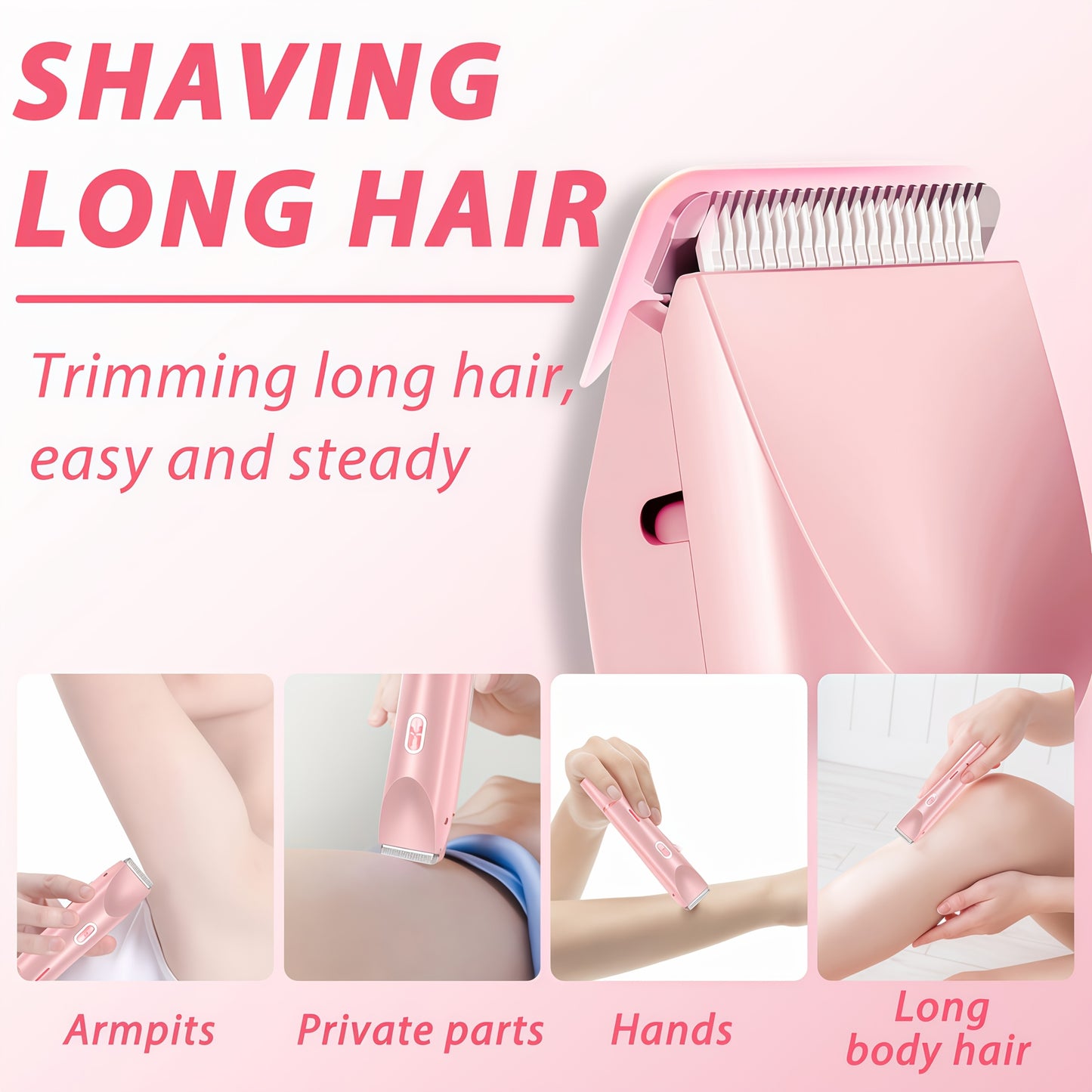 2-in-1 roze dubbele trimmer voor vrouwen - elektrisch scheerapparaat