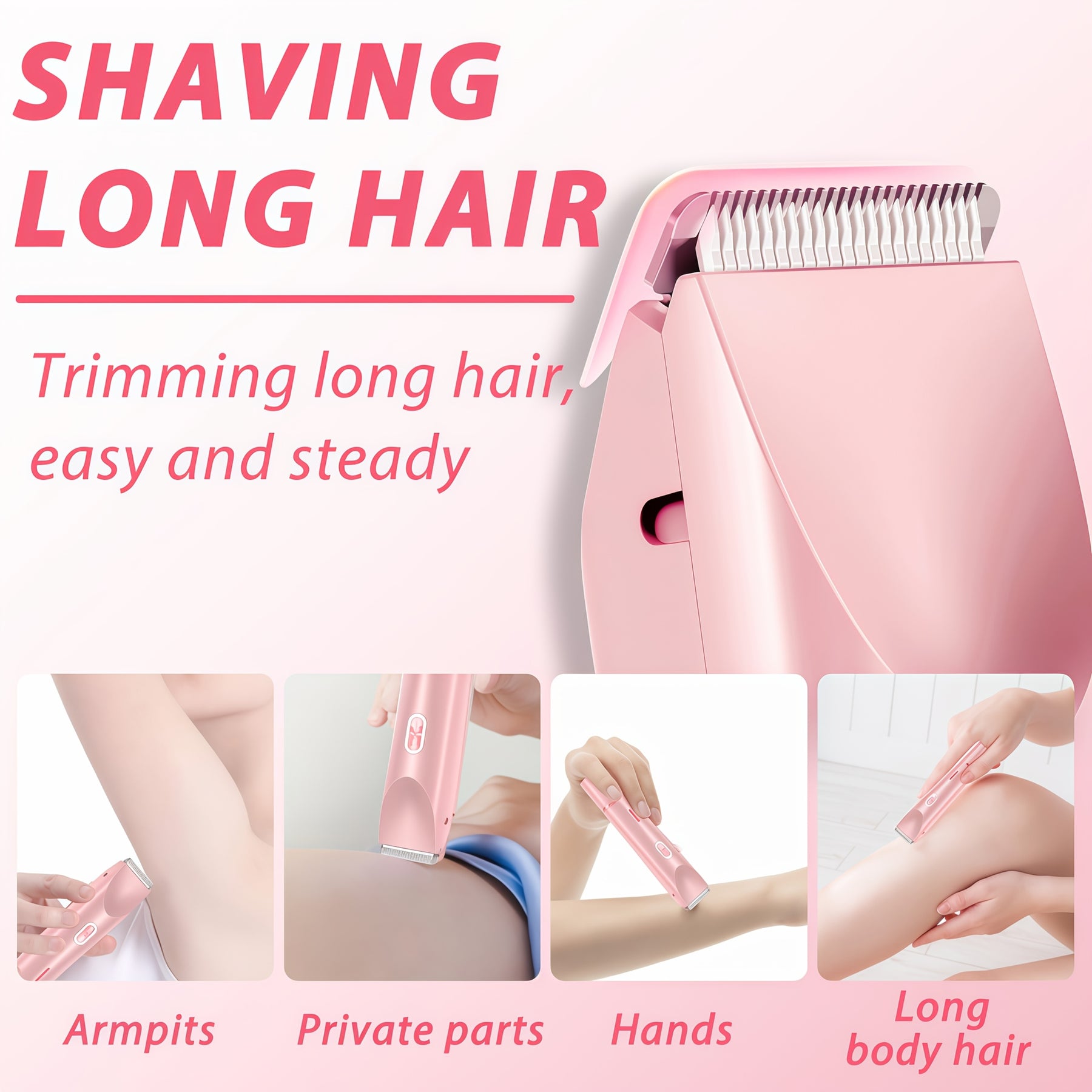 2-in-1 Pink Dual Trimmer for Women - Electric Shaver