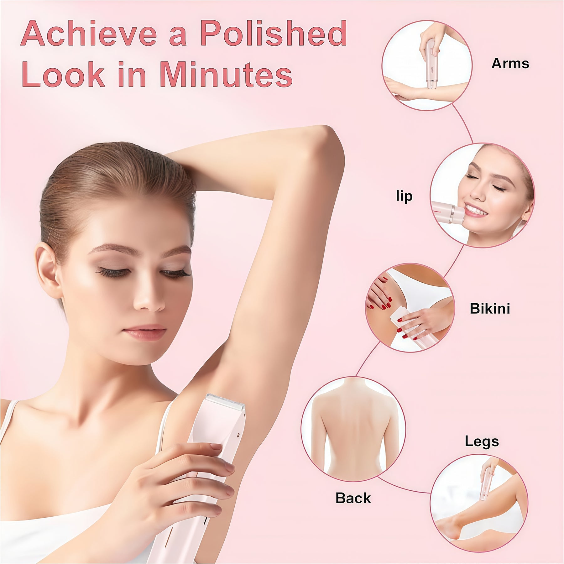 2-in-1 Pink Dual Trimmer for Women - Electric Shaver