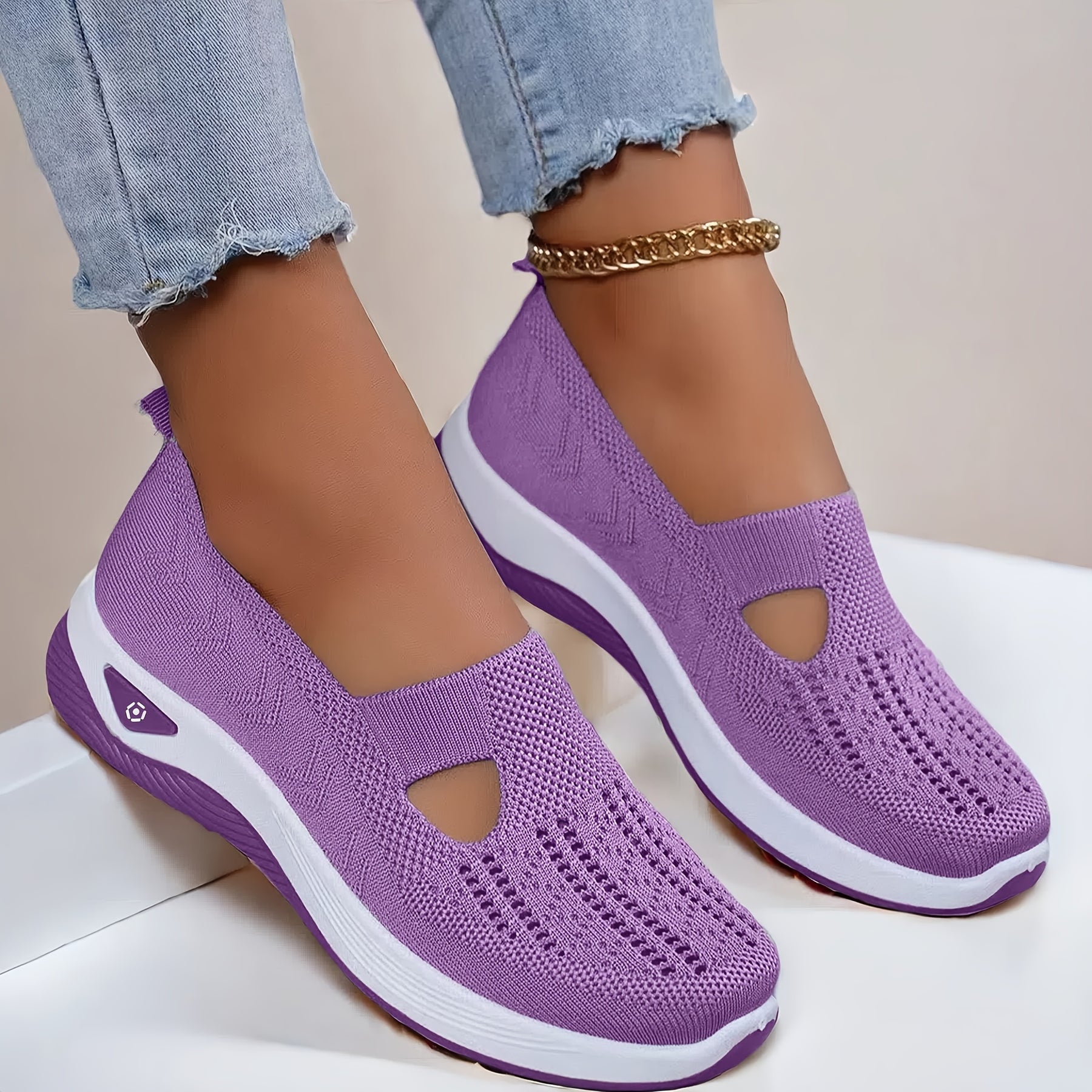 Trendy Women's Breathable Knit Sneakers