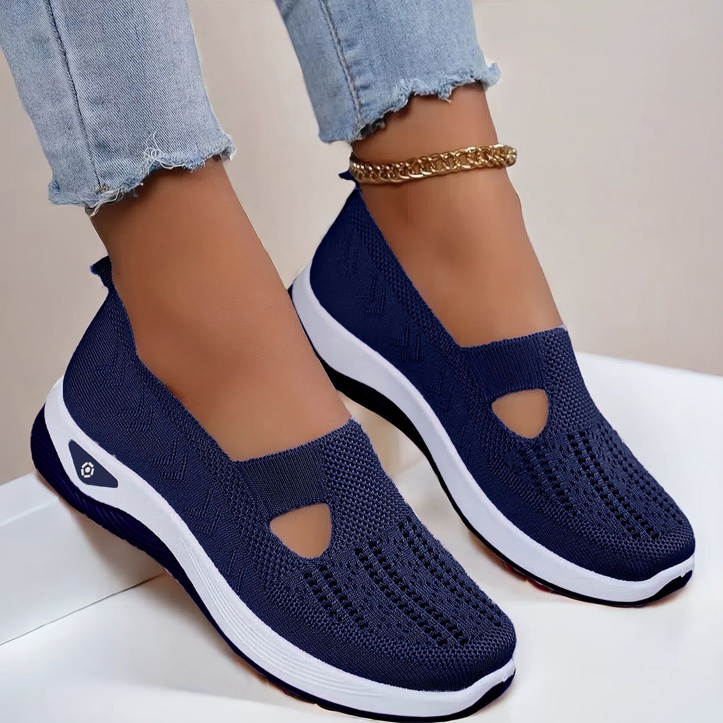 Trendy ademende gebreide sneakers voor dames