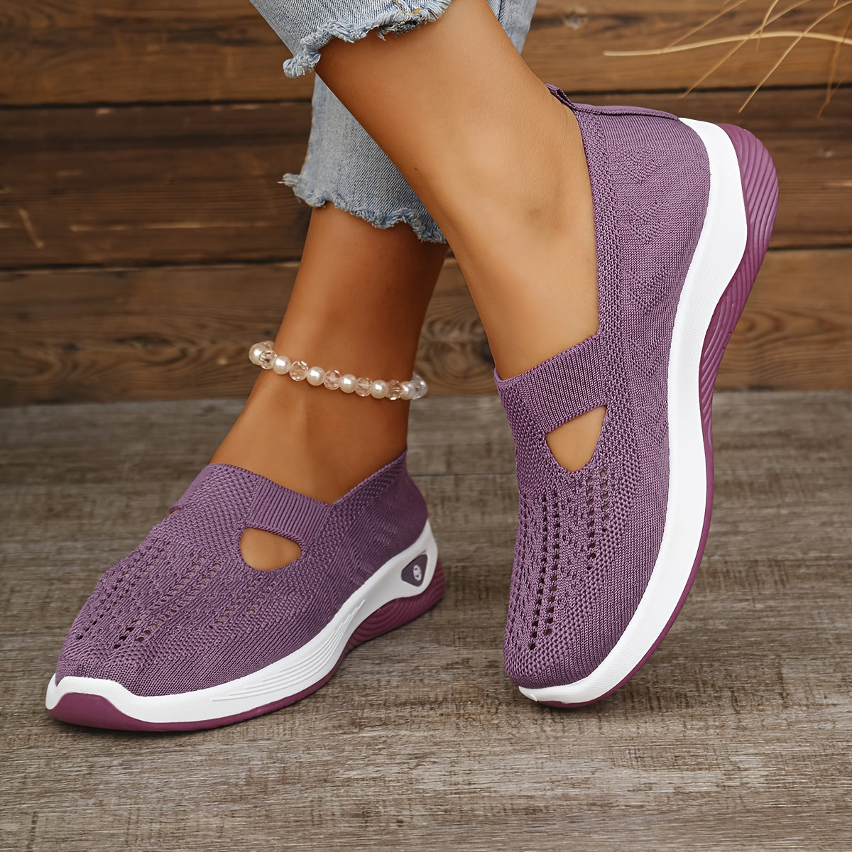 Trendy Women's Breathable Knit Sneakers