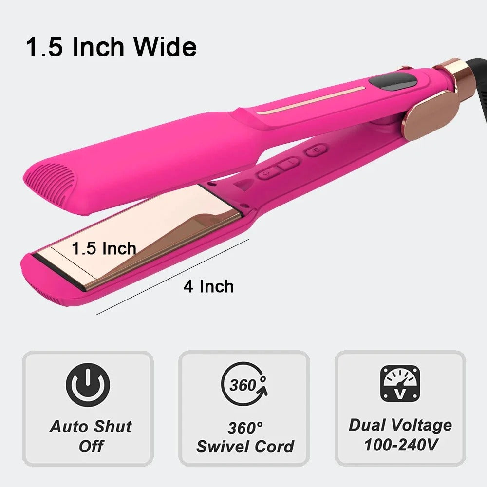 🌸 Professional Pink Infrared Hair Straightener