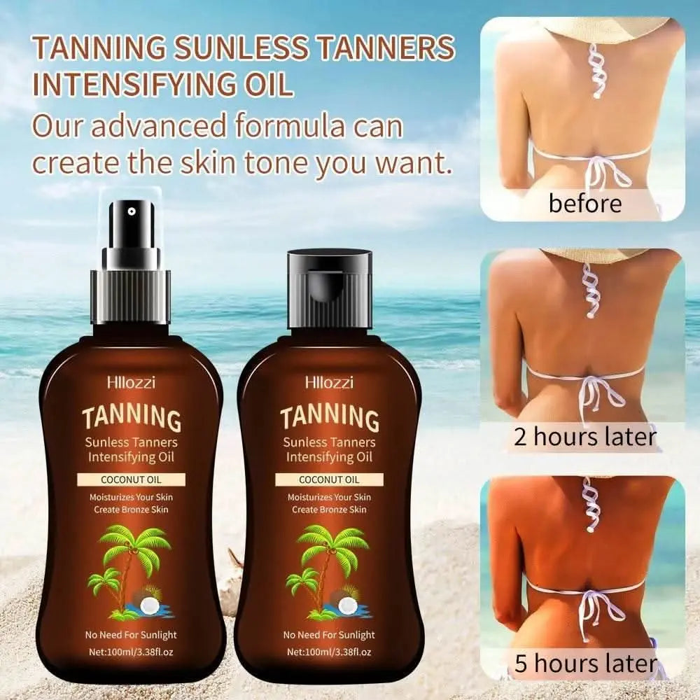 Coconut Tanning Oil Spray & Flip Bottle Set (2 units) - Divine Beauty