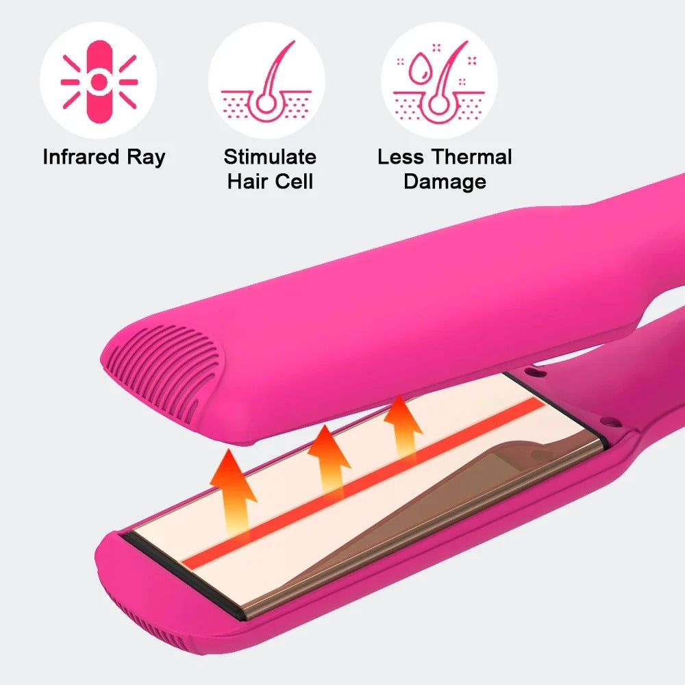 🌸 Professional Pink Infrared Hair Straightener