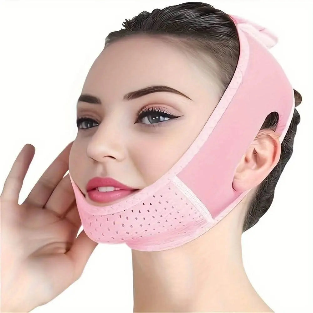 1pc Reusable V-Line Mask For Face And Jawline - Chin Facial Strap Mask - V Line Face Massage Strap - Beauty Face Belt Women Gift - Divine Beauty