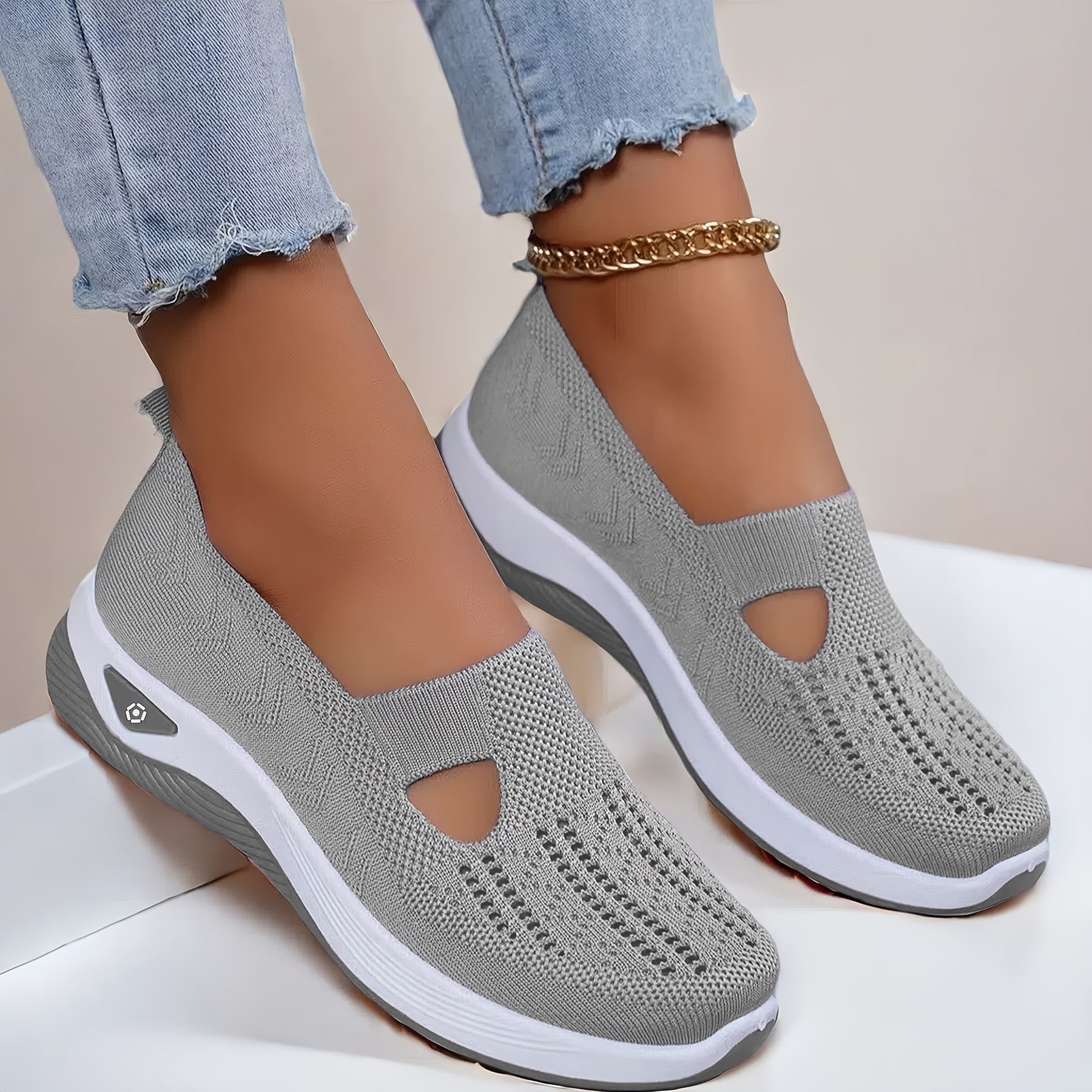 Trendy Women's Breathable Knit Sneakers