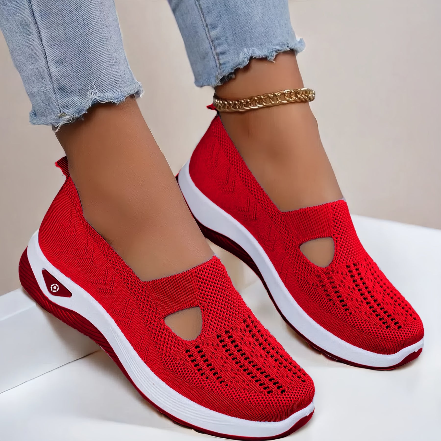 Trendy Women's Breathable Knit Sneakers