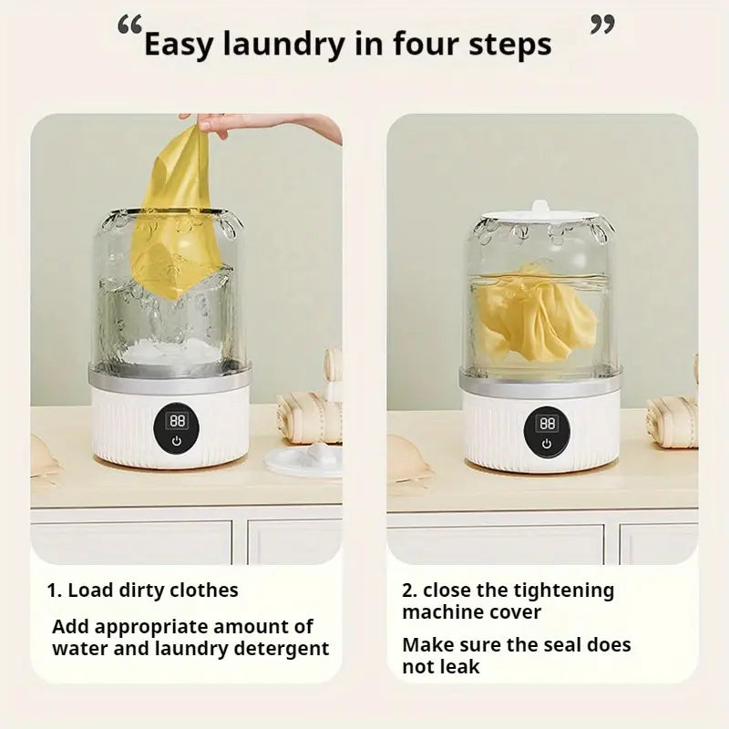 Divine Wash™ draagbare mini-wasmachine: reiniging, verzorging en gemak in één slim apparaat!