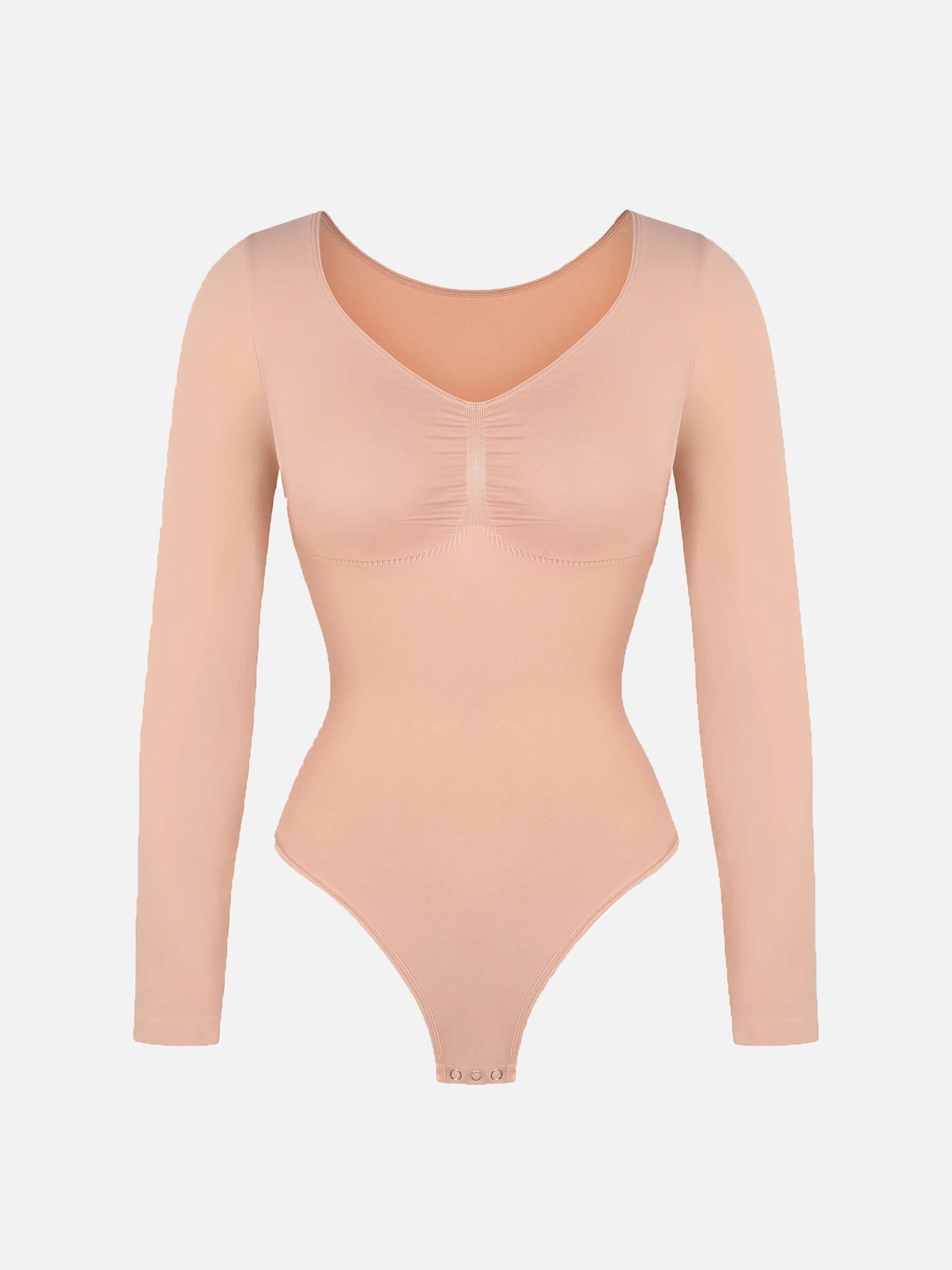 Seamless Long Sleeve Tummy Control Thong Bodysuit