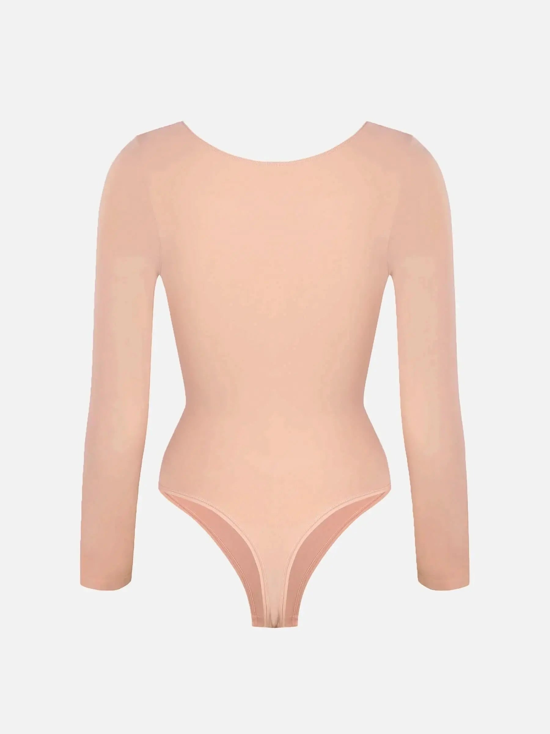 Seamless Long Sleeve Tummy Control Thong Bodysuit - Divine Beauty