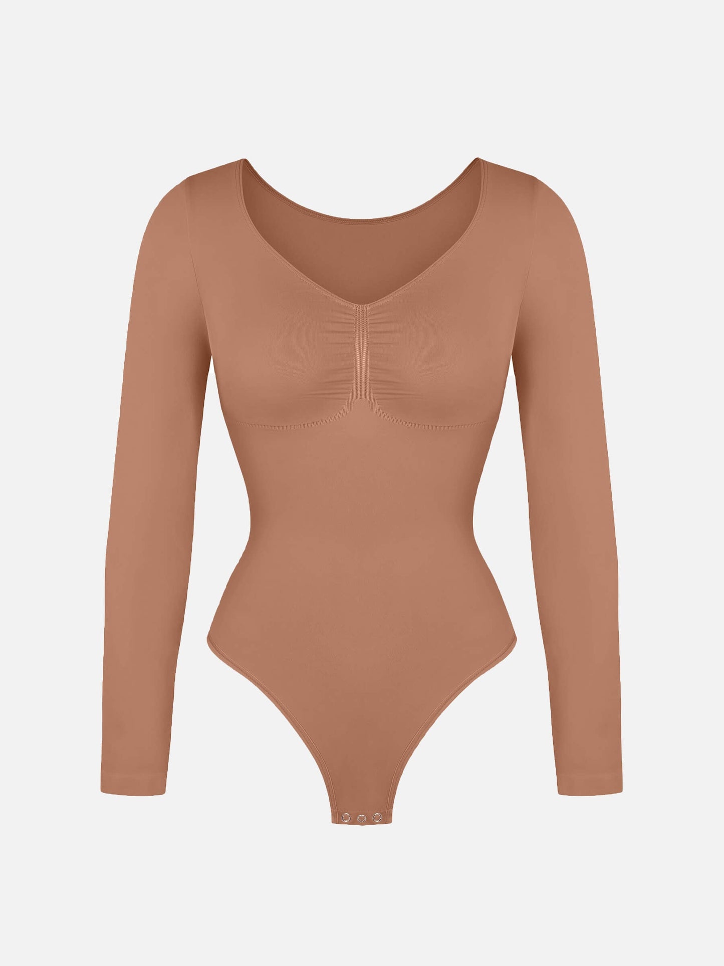 Seamless Long Sleeve Tummy Control Thong Bodysuit