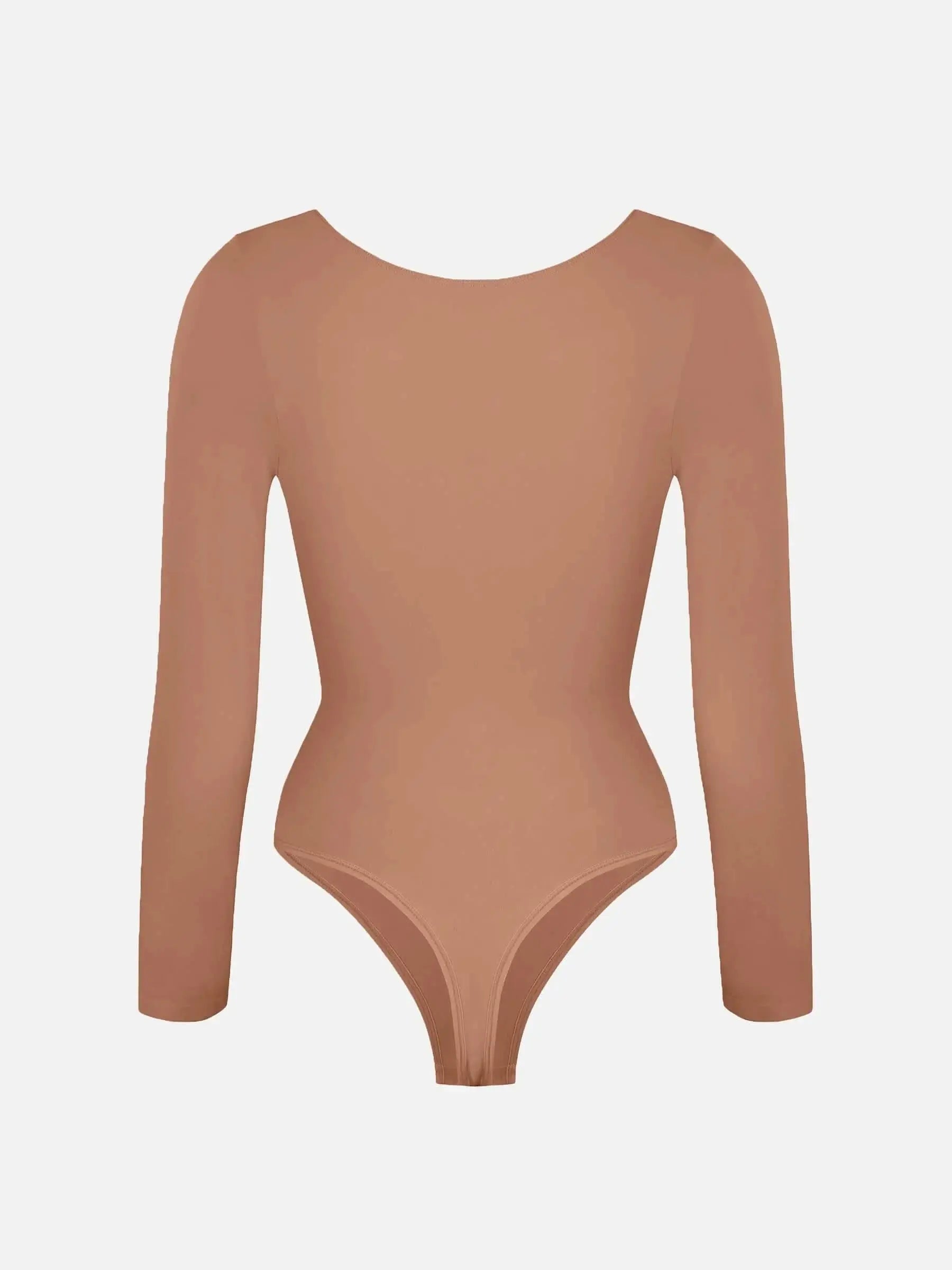 Seamless Long Sleeve Tummy Control Thong Bodysuit - Divine Beauty