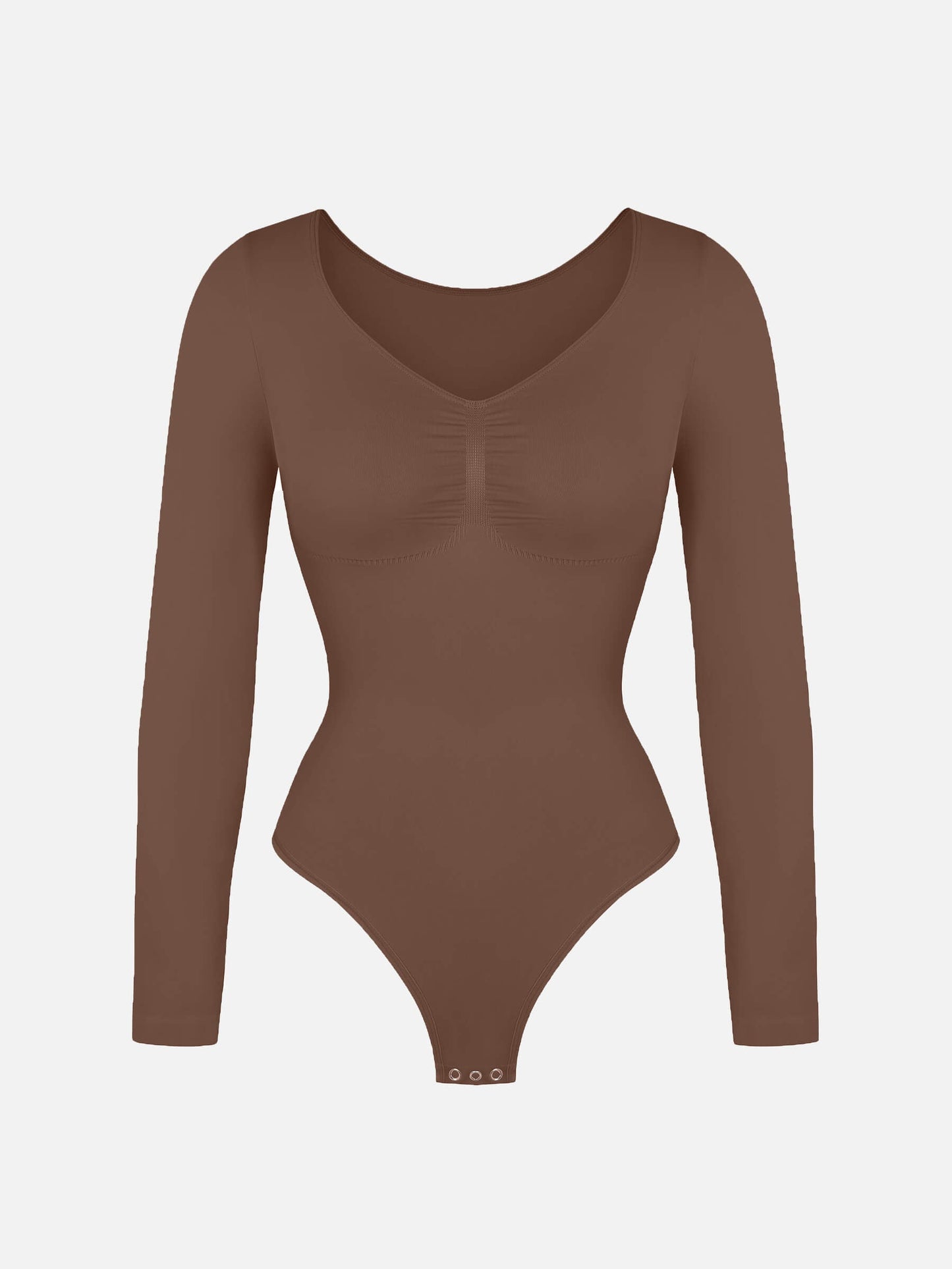 Seamless Long Sleeve Tummy Control Thong Bodysuit