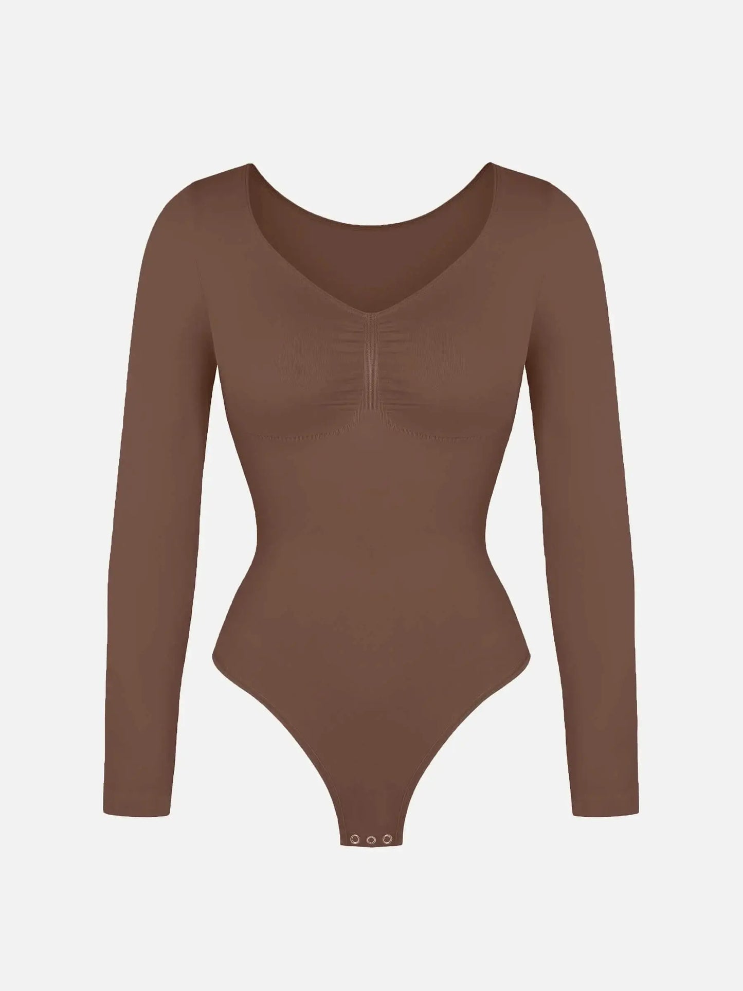 Seamless Long Sleeve Tummy Control Thong Bodysuit - Divine Beauty