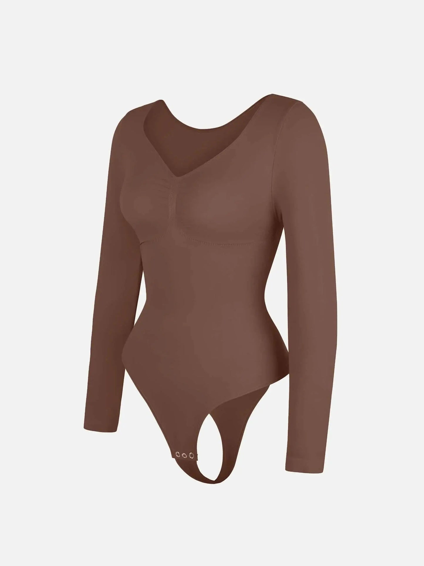 Seamless Long Sleeve Tummy Control Thong Bodysuit - Divine Beauty