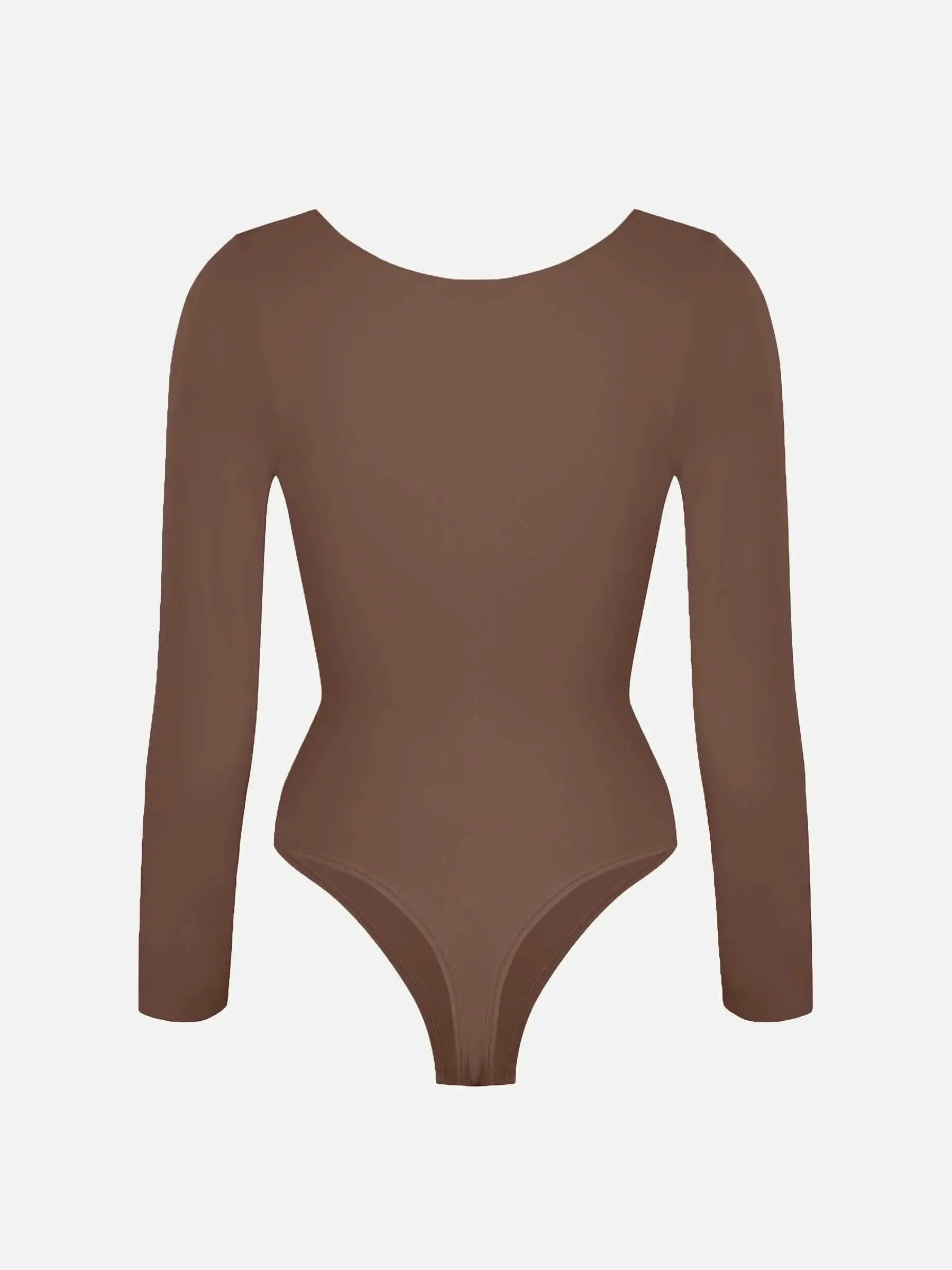 Seamless Long Sleeve Tummy Control Thong Bodysuit - Divine Beauty