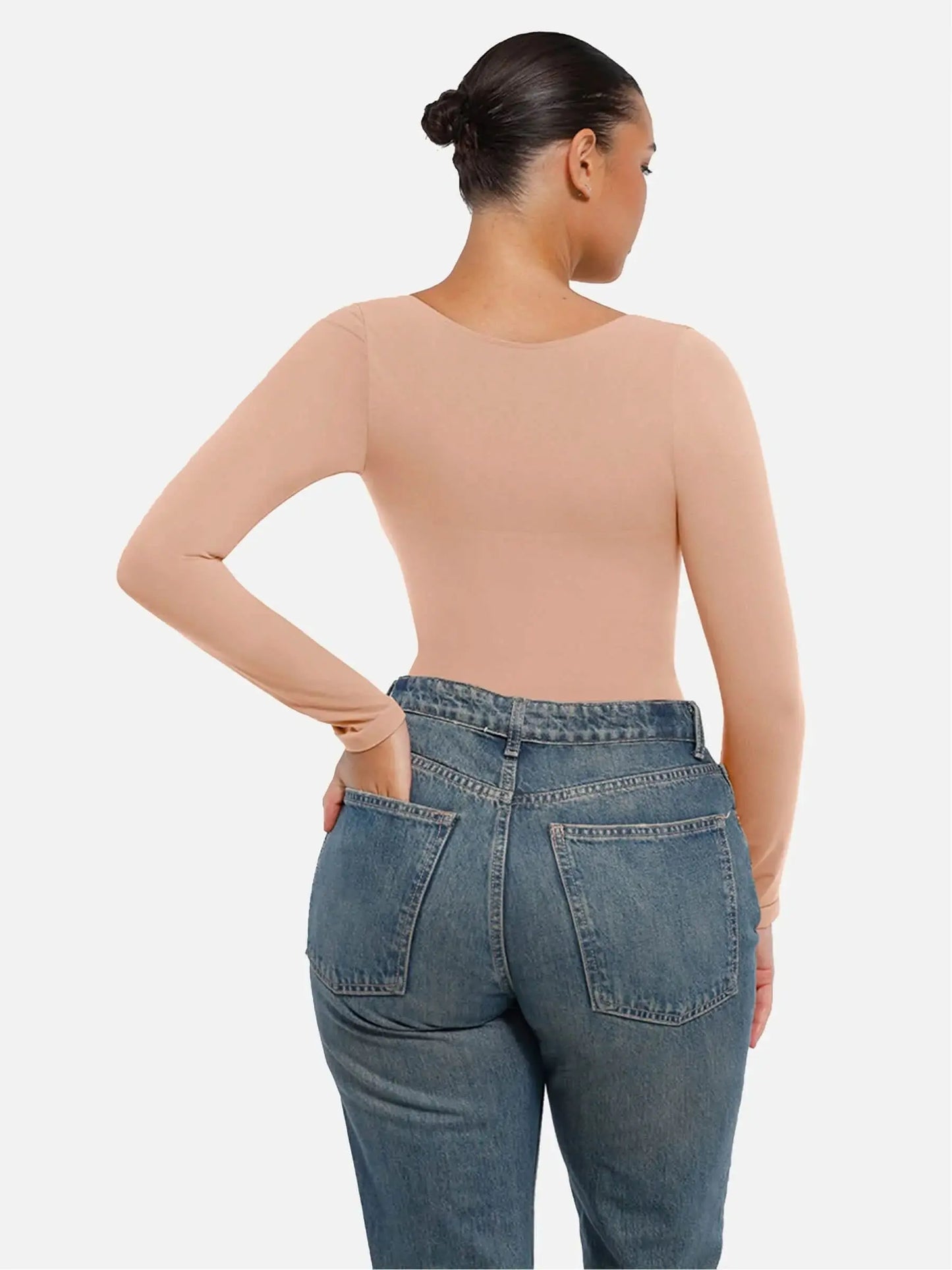 Seamless Long Sleeve Tummy Control Thong Bodysuit - Divine Beauty