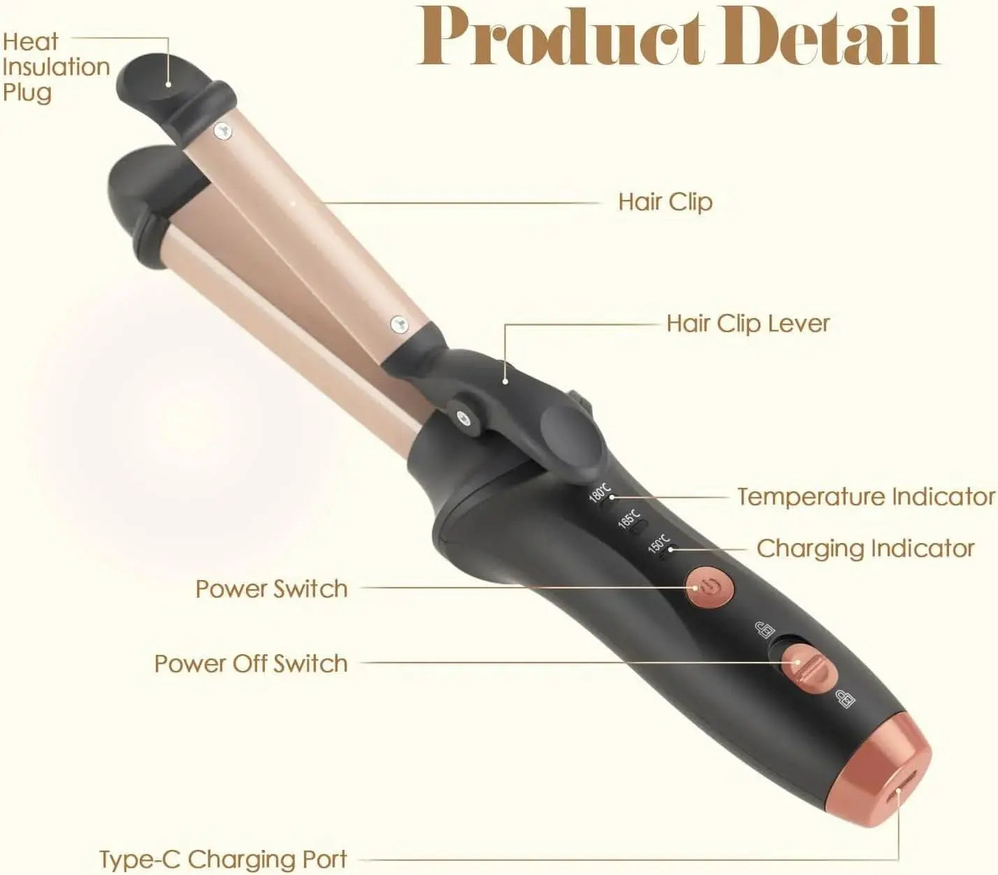 Rechargeable Cordless Hair Curler - Divine Beauty