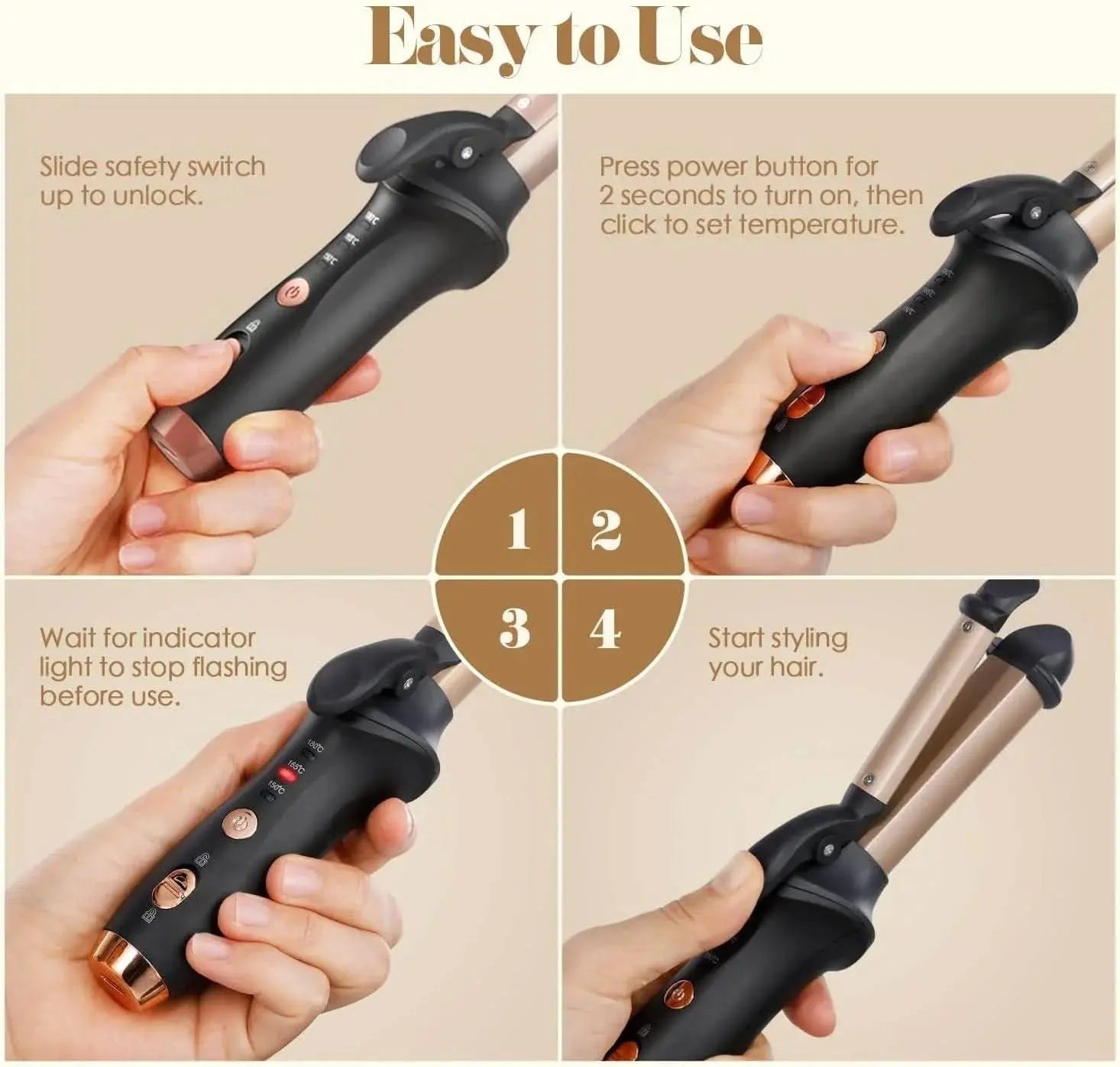 Rechargeable Cordless Hair Curler - Divine Beauty