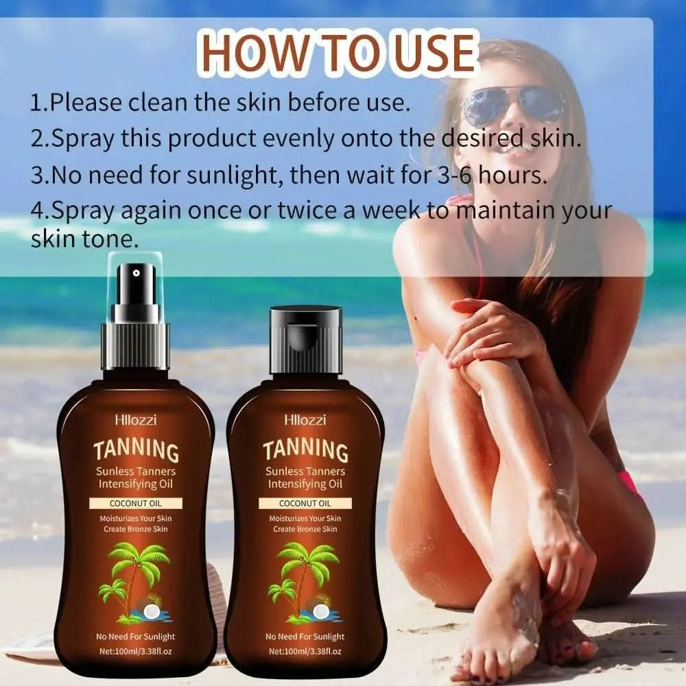 Coconut Tanning Oil Spray & Flip Bottle Set (2 units) - Divine Beauty
