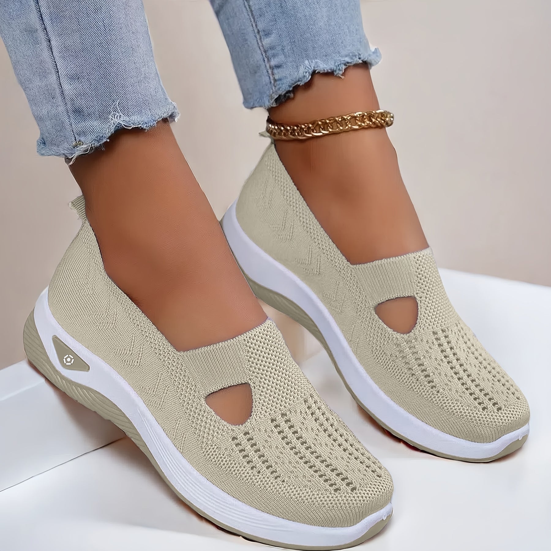 Trendy Women's Breathable Knit Sneakers