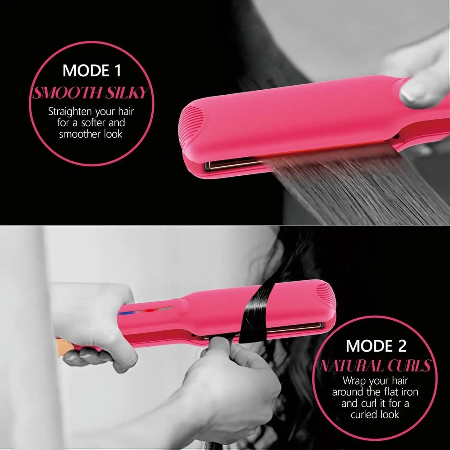 🌸 Professional Pink Infrared Hair Straightener