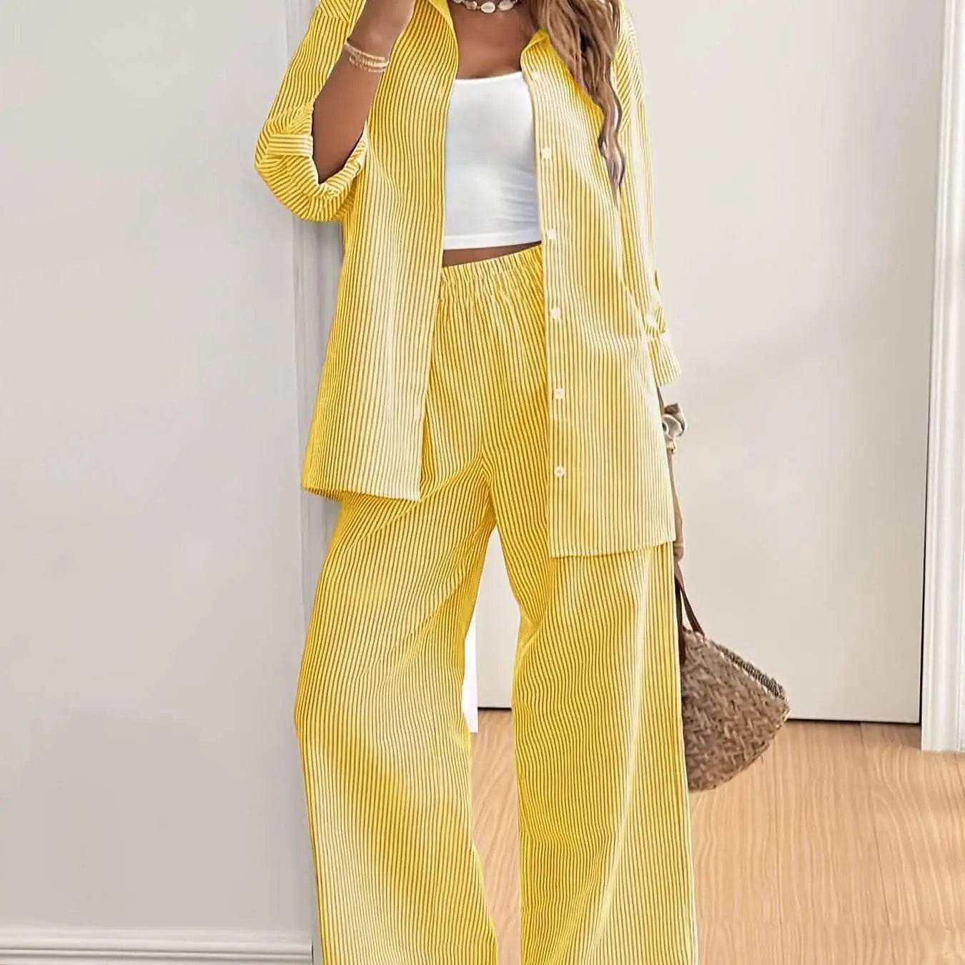 Lyra – Striped Two-Piece Set - Divine Beauty