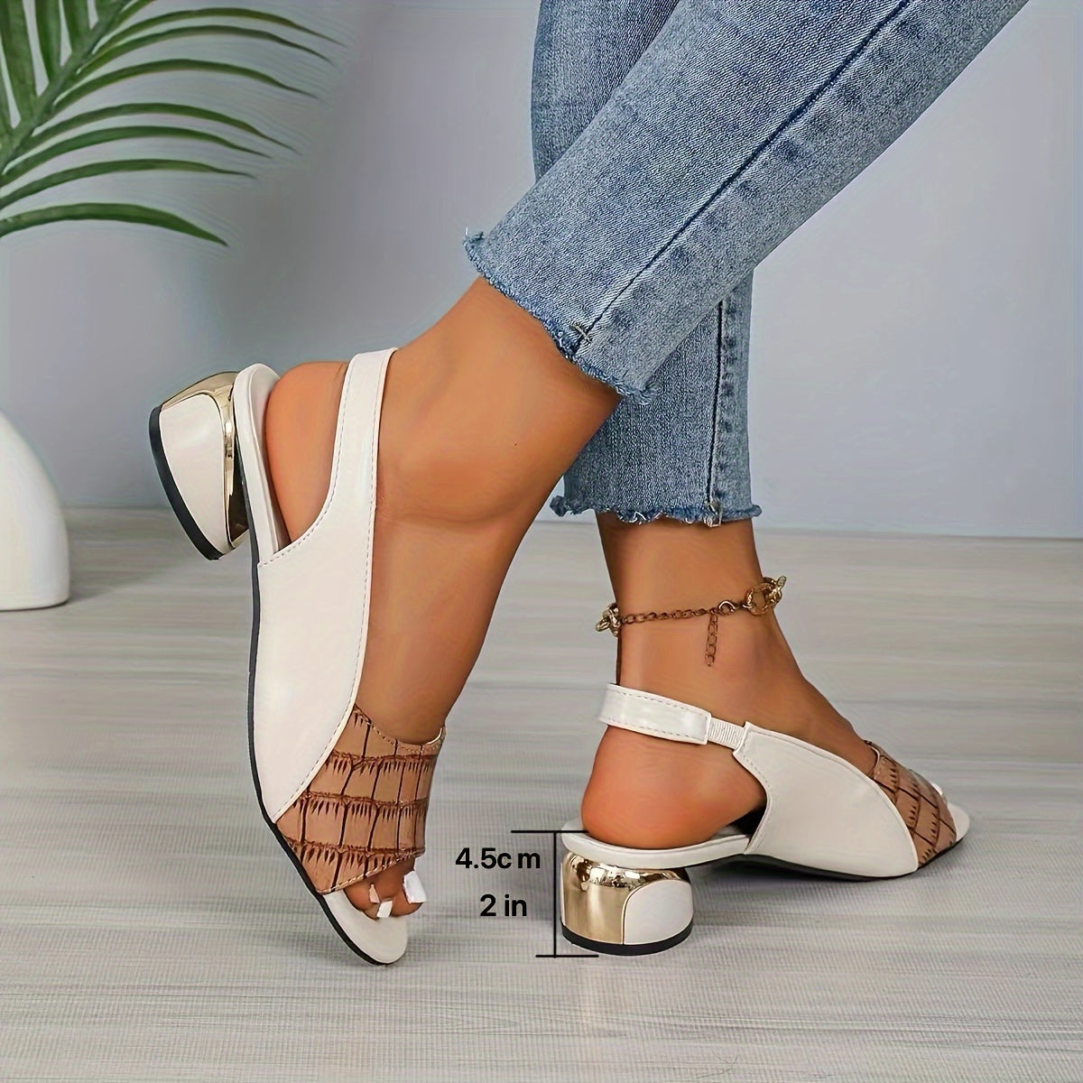 Modischer Peep Toe Slip On Casual Sommer
