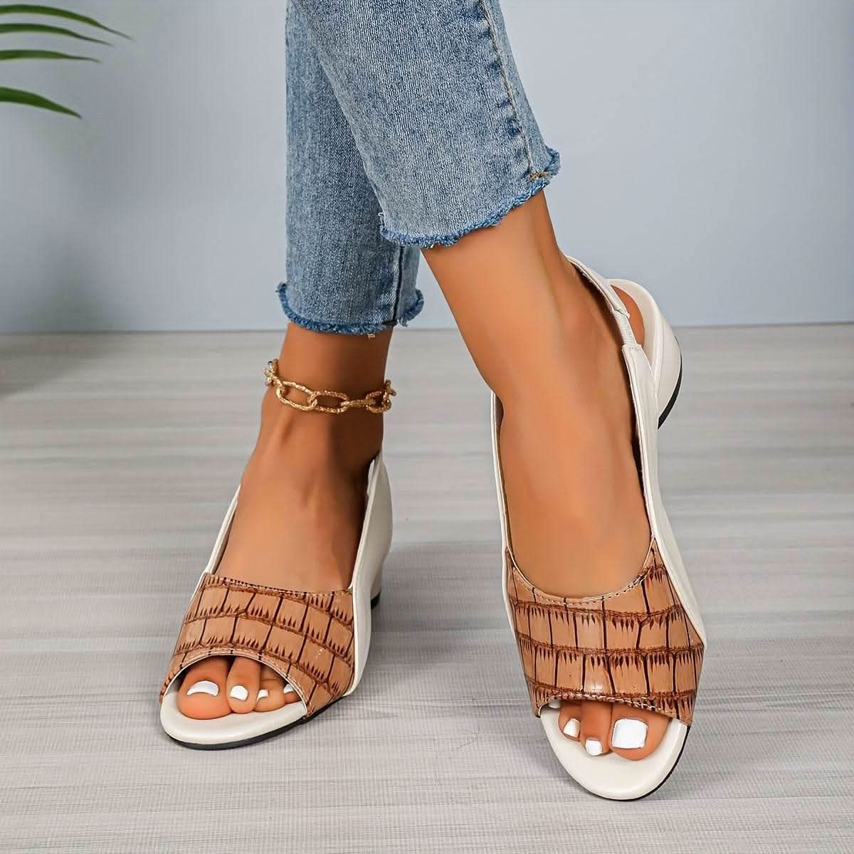 Fashion Peep Toe Slip On Casual Summer - Divine Beauty