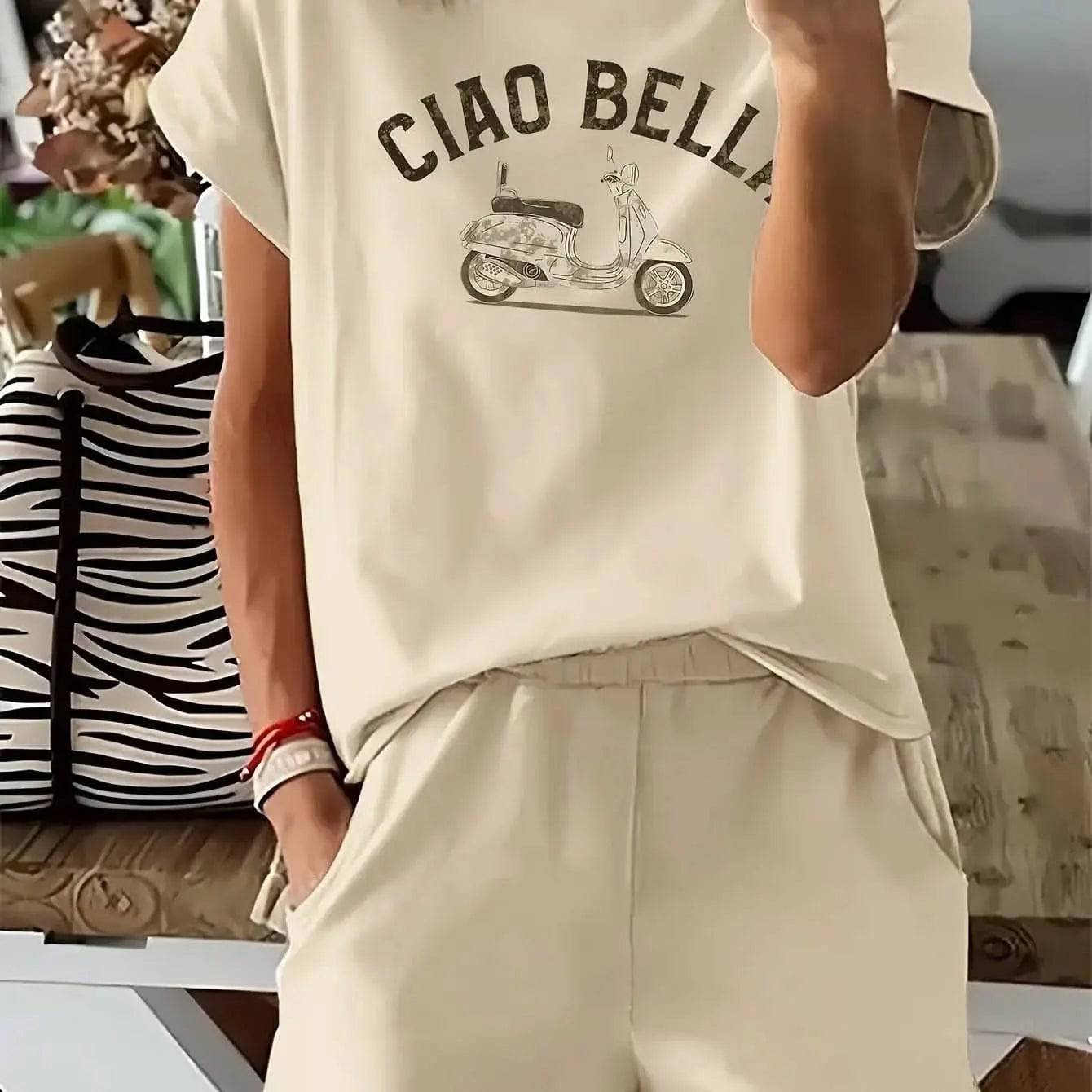 Gwen – City Print Casual Two-Piece Set - Divine Beauty