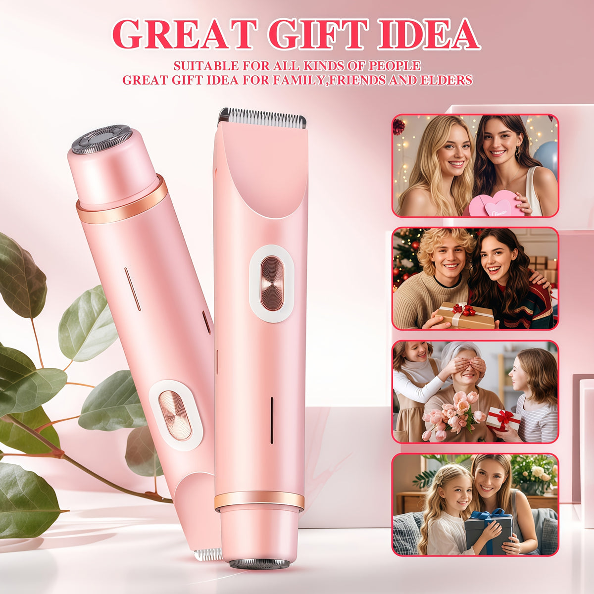 2-in-1 Pink Dual Trimmer for Women - Electric Shaver