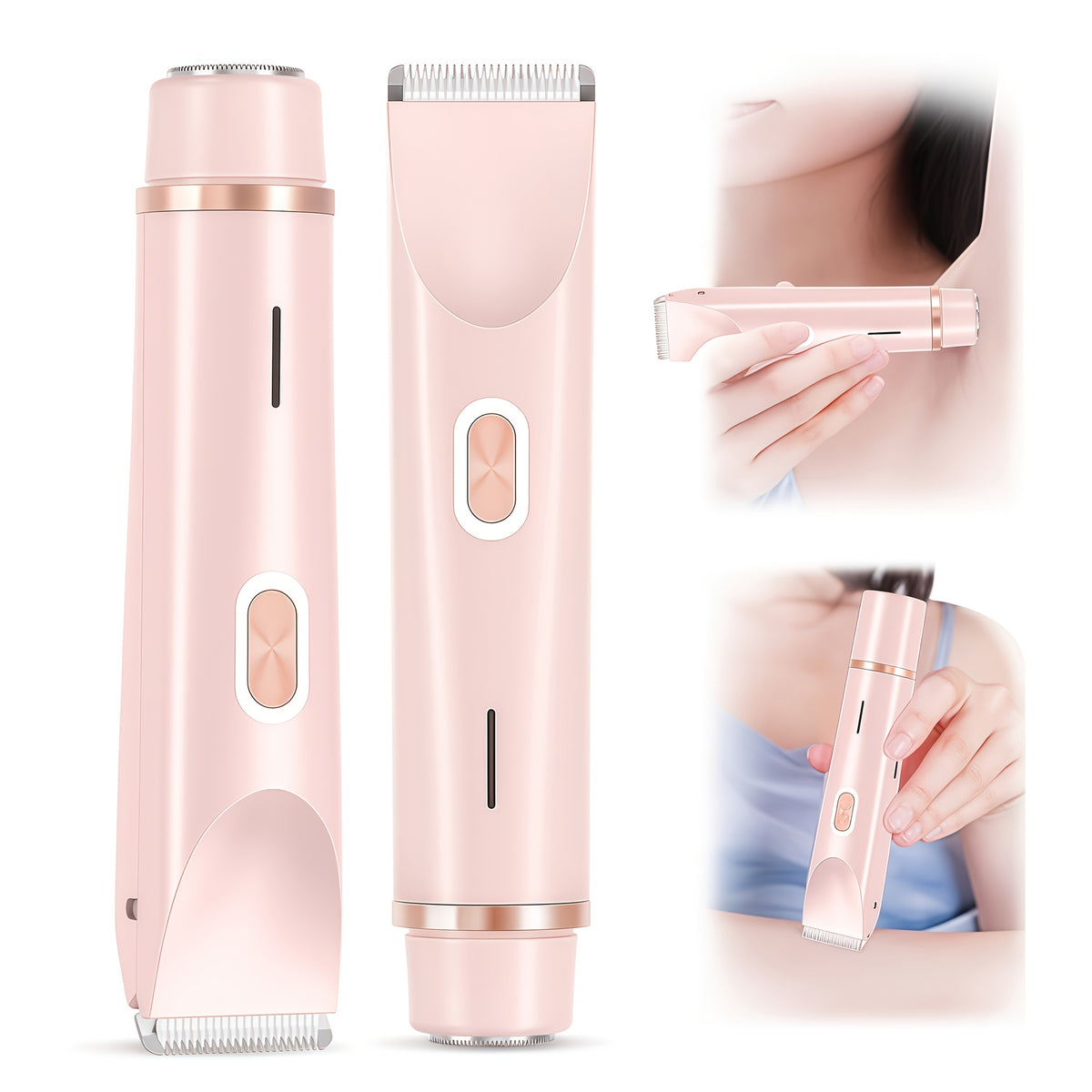 2-in-1 Pink Dual Trimmer for Women - Electric Shaver