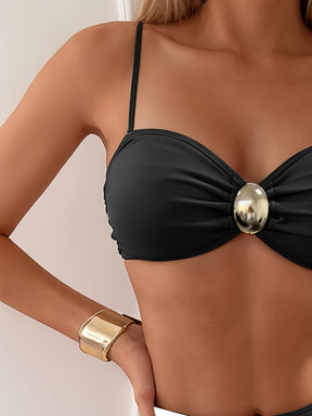 Aria – Tweedelige bikiniset met V-hals en kruisbandjes 