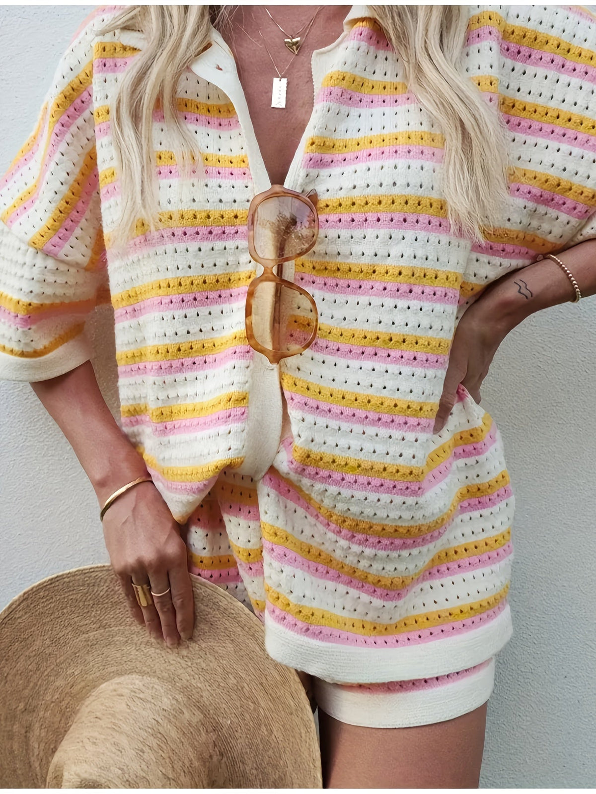 Amalfi Set – Striped Button-Up Lounge Co-Ord