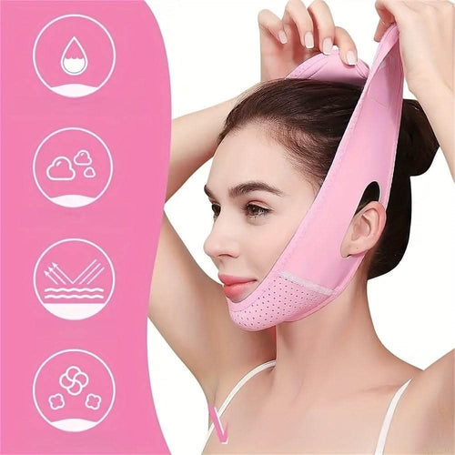 1pc Reusable V-Line Mask For Face And Jawline - Chin Facial Strap Mask - V Line Face Massage Strap - Beauty Face Belt Women Gift - Divine Beauty