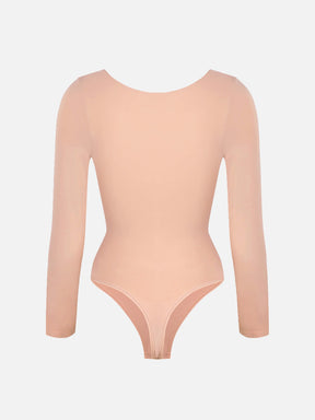 Seamless Long Sleeve Tummy Control Thong Bodysuit