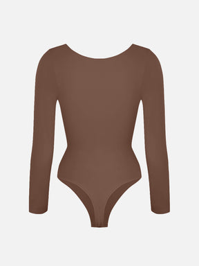 Seamless Long Sleeve Tummy Control Thong Bodysuit