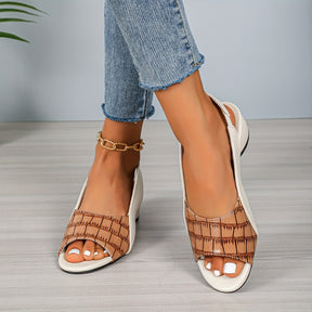 Modischer Peep Toe Slip On Casual Sommer
